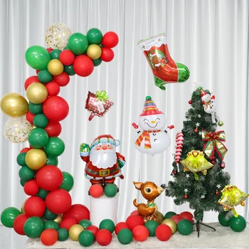  Veselé Vianoce Balón Set Home Party Tvorivej Scény Rozloženie Dekorácie Santa Claus Vianočný Strom Elk Snehuliak Nový Rok Deti Darčeky