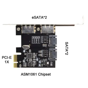  PCI-E Na 4 Porty SATA 3.0 ESATA PCIE SATA3 6Gbps Rozširujúca Karta PCI-E Adaptér