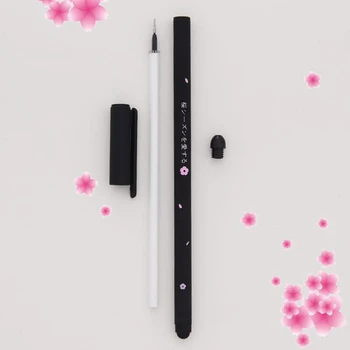  Romantický Sakura Atrament 0.38 mm Čierne Gélové Pero Roller guličkové Pero Školského Úradu Dodanie Študent Papiernictvo Podpisový Pero
