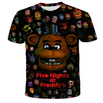  POP Freddie 4t-taktné-14T Rokov deti t tričko Päť Nocí 3D vytlačené t-shirts chlapci dievčatá módne tričká krátky rukáv FNAF Dieťa t-shirt
