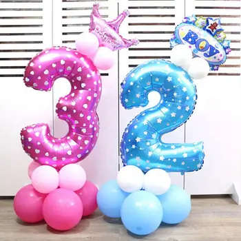  1pcs 16inch 32inch 40inch, Ružové a Modré Balóniky Digitálne 0-9 Počet Balónikov, Svadby, Narodeniny, Party Dekorácie Dodávky Vzduchu Ballon