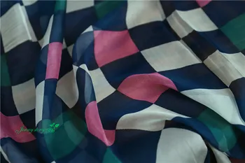  2018 Hodvábny šifón magic color squaresquare Farebné šaty, v pohode a transparentné, hodvábne tkaniny