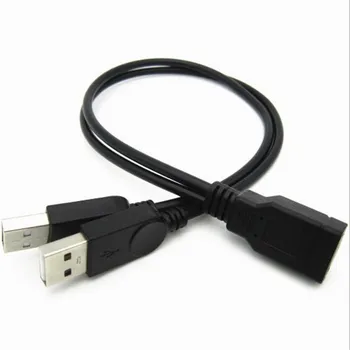  USB Y počítač jeden bod dva údaje napájací kábel, Kábel USB Dvojité Splitter Kábel Samica na USB 2.0 Mužskej Energie Predlžovacieho Kábla 30 cm