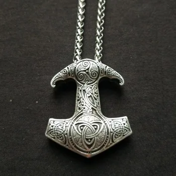  Antiquing Severanov Vikingovia Amulet Odin Raven Kladivo Thor Mjolnir PRÍVESOK Náhrdelníky Teen Wolf Symbol Trojice Írsky Uzol Šperky