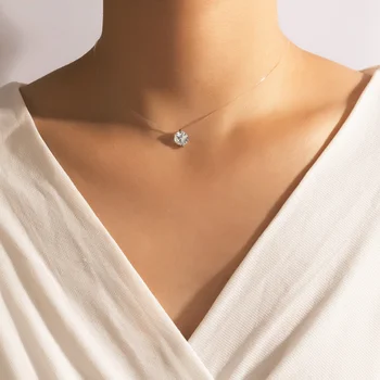  Docona Luxusné Crystal Kameň Clavicle Náhrdelník pre Ženy Jasné vlasec Nastaviteľné 2021 Ženské Módne Šperky Golier A27