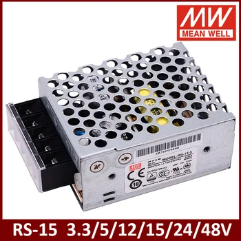  Znamená Dobre RS-15W Jeden Výstup Prepínanie Napájania 3.3/5/12/15/24/48V Svetlo Transformer RS-15-5, RS-15-3.3 RS-15-12 RS-15-24