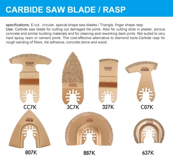  NEWONE Karbidu E-cut Oscilačná Píla Bladescutting sloty v omietky,pórobetón a vyrezávanie samages dlaždice kĺbov