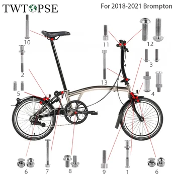  TWTOPSE Požičovňa Titánové Skrutky, Skrutky Nastavte Na Brompton Skladací Bicykel Cyklistické Riadidlá Šok Skrutka Pre 2017 2018 2019 2020 2021 Nové