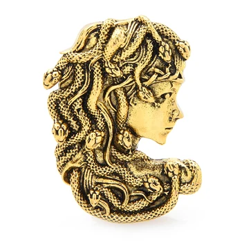  Wuli&baby Vintage Medusa Had Vlasy Dievča Brošňa Pre Ženy Unisex 2-farby grécky Mythologhy Lady Obrázok Bežné Strany Brošňa Pin