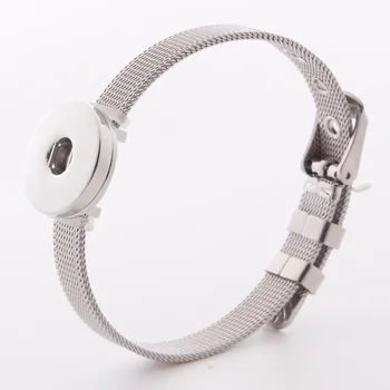  Móda Nehrdzavejúcej Ocele Kúzlo Snap náramku 22 CM fit 18 MM modul tlačidiel šperky watchband veľkoobchod SG0020
