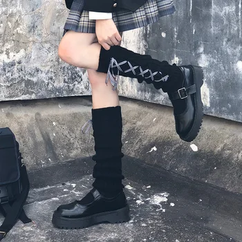  Nový Japonský Lolita Sladká Holka, Chlpaté Nohy Pletené Návleky Na Nohy Kryt Ženy Jeseň Zimné Móda Ponožky Cosplay Haldy Haldy Ponožky