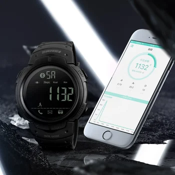  SKMEI Mužov Smartwatch Sport Digitálne Hodinky APP Pripomenúť Passometer Nepremokavé Smart Hodinky Bluetooth-kompatibilné Reloj inteligente