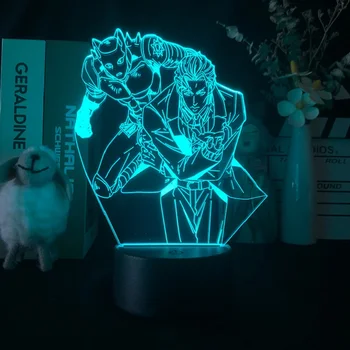  Akryl Noc Senzor Svetla LED Yoshikage Kira Obrázok 3D Stolná Lampa Fanúšikov Deti Party Dekor Darček Nočného radu jojo je Bizarné Dobrodružstvo