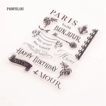  PANFELOU Romantický Strany v Paríži Transparentné Silikónové Gumy Jasné Známky karikatúra pre Scrapbooking/DIY Veľkonočné svadobný album