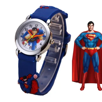  Karikatúry Superman detské Hodinky chlapec Silikónové Quartz Hodinky Študent charakter hračky hodinky Vianoce, narodeninové darčeky pre deti