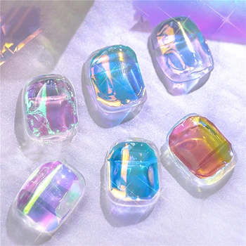 Nový Štýl Nail Art Aurora Ice Cube Celofánu Pegatinas uñas Decoracion Laser Šperky Candy Papier DIY 5 Farbu Nálepky