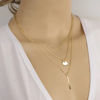  Náhrdelník pre ženy móda 2020 Prívesok reťaz na krku šperky estetické reťaze vrstvený kríž náhrdelník Zlato dlho Choker