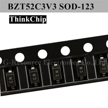  (100ks) BZT52C3V3 SOD-123 SMD 1206 napätie stabilizované dióda 3,3 V SOD123 (Označenie W3)