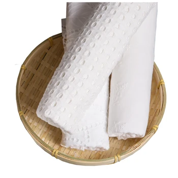  100x140cm Bavlnenej Tkaniny, Vyšívané Bielymi Duté Čipky Tkaniny Tkaniny pre Šitie Patchwork HOBBY Svadobné Šaty Ručné Materiál
