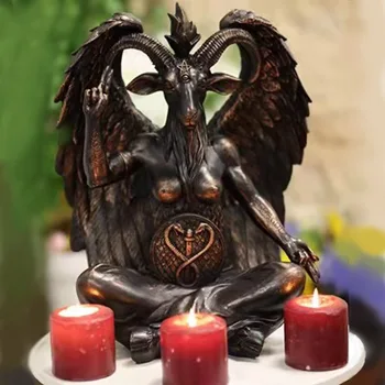  Satanic Idol Baphomet Socha Zenovej Meditácie Magic Krídlo Koza Socha Živice Remesiel Náboženské Ozdoby Domáce Dekorácie