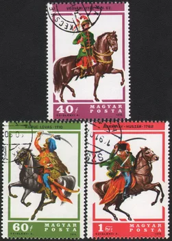  3ks/Set Maďarsko Post Pečiatok, 1978 Starovekej Jazda Používa Post Označené Poštových Známok na Zber