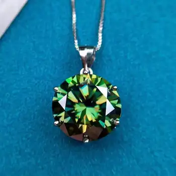  Despotický Zelená Moissan Diamantový Prívesok 10 Carat Náhrdelník Sŕdc A Šípov Rez Intarzované A Príslušenstvo Šperky