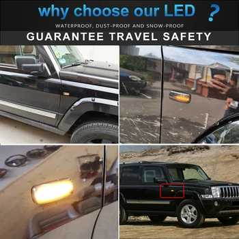  2 ks bez Chýb Dynamické LED, Bočné Obrysové Svetlá Auto Príslušenstvo Zase Signál Lampy Pre Dodge Nabíjačku Acenger Nitro Grand Caravan