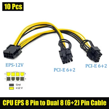  10Pcs EPS CPU 8 Pin Female na PCIE Dual 6+2 Pin Male Adaptér, Napájací Kábel, Grafická Karta Predlžovací Kábel GPU Napájací zdroj Splitter
