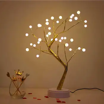  DIY Tvorivé Medený Drôt Strom Svetlo 108 USB Malé Stolové Svietidlo Svietidlo Domáce Dekorácie Ploche Dekorácie Bonsai LED Nočné Svetlo