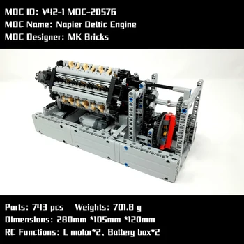  MOC-20576 Napier Deltic Motor by MK Tehly Vedy a Techniky stavebným Príslušenstvom Vedecké vynálezy