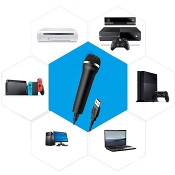 Univerzálna USB Káblové pripojenie Mikrofónu Chatovanie Siete Výučby Video Karaoke Mikrofón pre PlayStation 4 Nintendo Prepínač Wii konzoly Xbox PC