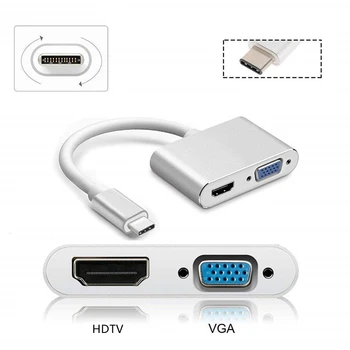  Rankman Typ-C až 4K kompatibilný s HDMI VGA USB C 3.0 Dock Adaptér pre MacBook Samsung S21 Dex Huawei P30 Xiao 11 OPPO Nájsť 3 TV