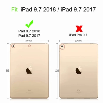  Pre Apple iPad Vzduchu Vzduchu 1 2 9.7 2017 2018 5. 6. Prípade Smart 3D Kožené Plastický Kryt Fundas Tablet Prípade Funda +PenFilm