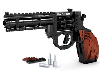  300pcs pištole DIY vojenský revolver zbraň montáž model praktické darčeky pre deti a dospelých, hračky stavebné bloky
