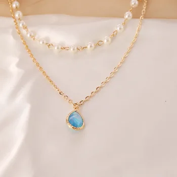  Horúce šperky, perly semi-precious stone viacvrstvových náhrdelník ženskej tvorivej instagram lady clavicle reťazca, prívesky, darčeky pre ženy