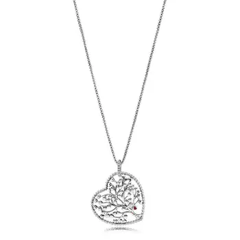 925 Sterling Silver Šperky Strom Lásky Náhrdelník pre Ženy, Jemné Šperky Collier Prívesky, Náhrdelníky Colgantes
