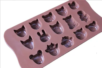  15 Otvory Silikónové Čokoláda Plesne, Zvieratá Vzor Cookies Tortu Formy
