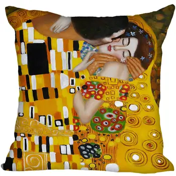  Anime Gustav Klimt Obdĺžnik Vankúš Veľkosť 35x35cm 40x40cm (na jednej strane) Tlačiť Vlastné Zips Polyester Bavlna obliečka na Vankúš