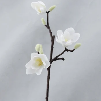  Umelé Magnolia Hodváb Falošné Kvet Pobočky Fleur Artificielle Flores Usporiadať Svadobný Stôl Domova Strany príslušenstvo