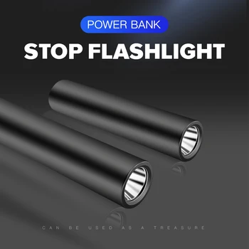  Výkonný Blesk s Výkonom Bankových Funkcia USB Nabíjateľné Vyhľadávanie Flashlamp Nepremokavé Pochodeň Vreckové Svietidlo vstavanej Batérie.