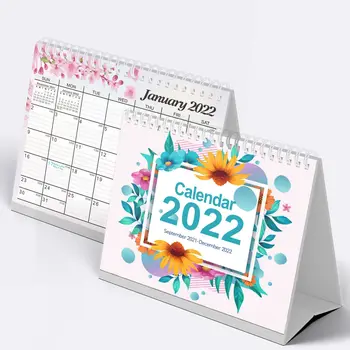  Stolový Kalendár 2022, Anglická Verzia Jednoduchý Stolový Kalendár Cievka Denne Mesačný Plánovač Ročný Program Organizovať