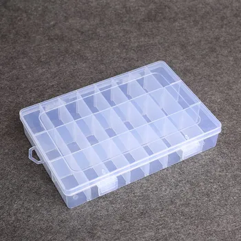  10-24 mriežky Transparentné šperky box pre korálky organizátor náušnice odnímateľný box úložný box obdĺžnik Box Prípade malej krabičke
