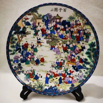  Starostlivo pripravenej Čínskeho porcelánu, keramiky farebné 100 fu porcelánu doska (100 detí)