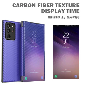  Slim Smart Uhlíkových Vlákien Flip Telefónu Prípade Pre Xiao Redmi Poznámka 9 10 Pro Max 4G 5G Úplné Pokrytie Pre Poco X3 NFC Pro M3
