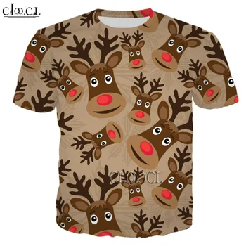  CLOOCL Najnovšie Zvieratá Jeleň Vianočné 3D Print T Shirt Streetwear Muži Ženy Fashion T-shirt Harajuku Košele, Topy Drop Shipping
