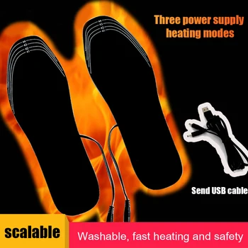  USB Vyhrievané Obuvi Vložky Nohy Teplé Ponožky, Podložku Mat Elektricky Vykurovacej Vložky Umývateľný Teplou Termálnou Vložky Unisex