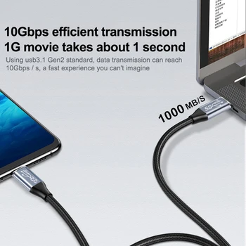  USB Typu C 3.1 Gen2 100W PD Rýchlo Nabíjací Kábel 4K HD 5A 20V 10Gbps Sync Dátový Kábel, Kábel Kompatibilný S Prepínačom/MacBook