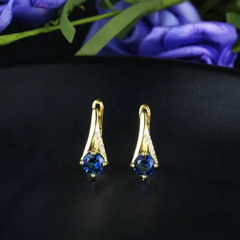  Modrý Kameň Zlatá Farba Bránka Náušnice Fashion Party Šperky, Náušnice Pre Ženy, Najlepší Darček Pre Ňu (Jewelora EA103138)