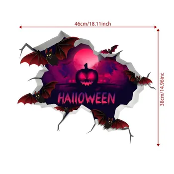  3D Samolepky na Stenu Halloween Horror Teroru Bat Spider Dvere Nálepky Okna, Podlahy, Stropu, Nálepky Festival Party Dekorácie