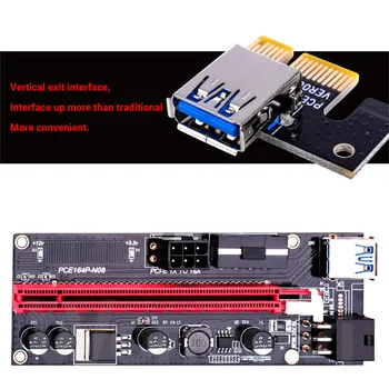  6pcs Najnovšie VER009 USB 3.0, PCI-E Stúpačky VER 009S Express 1X 4x 8x 16x Extender Stúpačky Karty Adaptéra SATA 15 kolíkový 6 pin Napájací Kábel